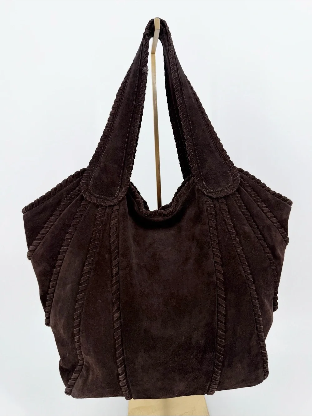 Kooba Leather Suede Brown Hobo Shoulder Bag